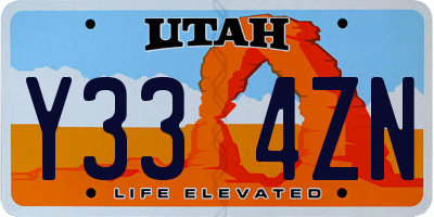 UT license plate Y334ZN