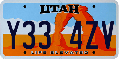 UT license plate Y334ZV