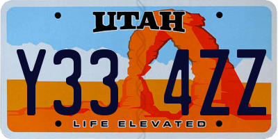 UT license plate Y334ZZ