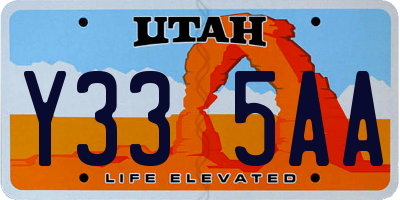 UT license plate Y335AA