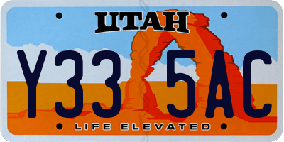 UT license plate Y335AC