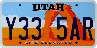 UT license plate Y335AR