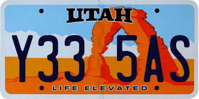 UT license plate Y335AS
