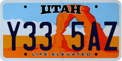 UT license plate Y335AZ