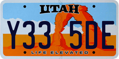 UT license plate Y335DE
