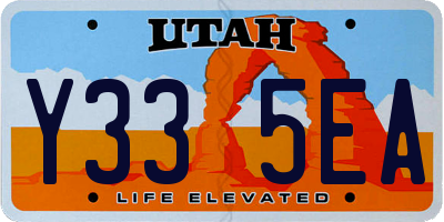 UT license plate Y335EA