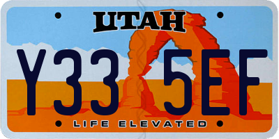 UT license plate Y335EF
