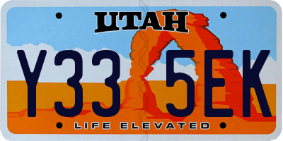 UT license plate Y335EK