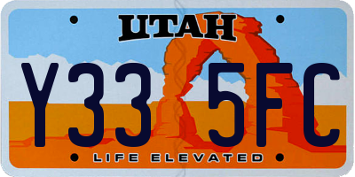 UT license plate Y335FC