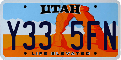 UT license plate Y335FN