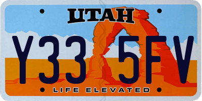 UT license plate Y335FV