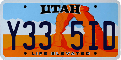 UT license plate Y335ID