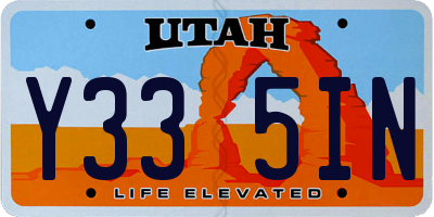 UT license plate Y335IN