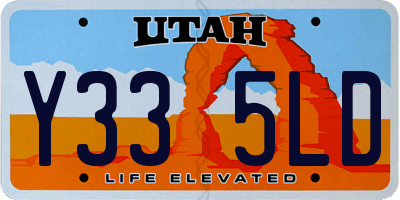 UT license plate Y335LD