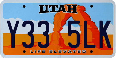 UT license plate Y335LK