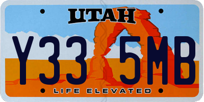 UT license plate Y335MB