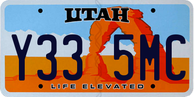 UT license plate Y335MC