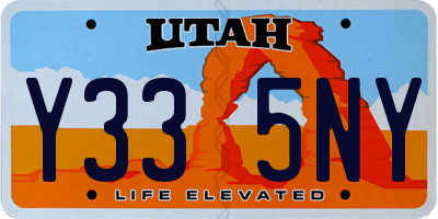 UT license plate Y335NY
