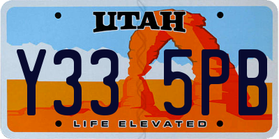 UT license plate Y335PB