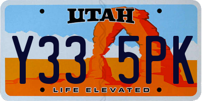 UT license plate Y335PK
