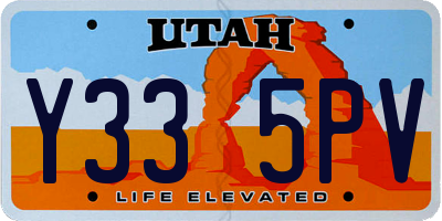 UT license plate Y335PV