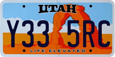 UT license plate Y335RC