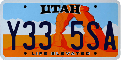UT license plate Y335SA