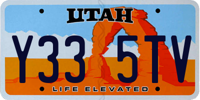 UT license plate Y335TV