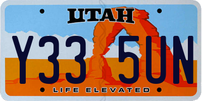 UT license plate Y335UN