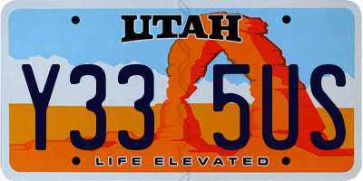 UT license plate Y335US