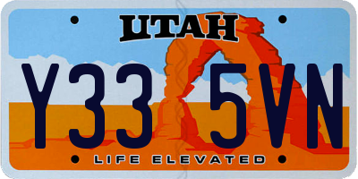 UT license plate Y335VN