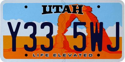 UT license plate Y335WJ