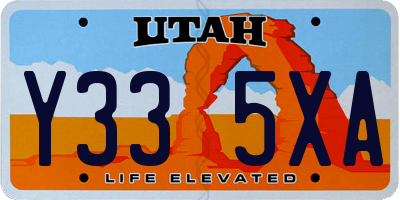 UT license plate Y335XA