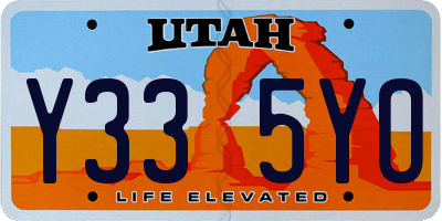 UT license plate Y335YO