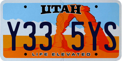 UT license plate Y335YS