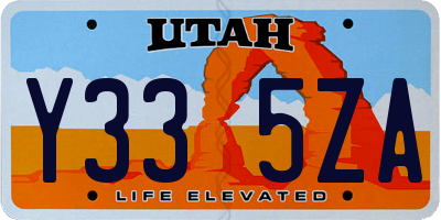 UT license plate Y335ZA