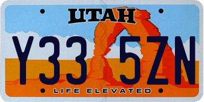 UT license plate Y335ZN