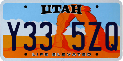 UT license plate Y335ZQ
