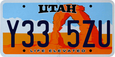 UT license plate Y335ZU