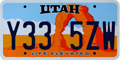 UT license plate Y335ZW