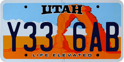 UT license plate Y336AB