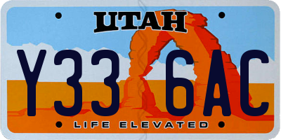 UT license plate Y336AC