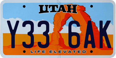 UT license plate Y336AK
