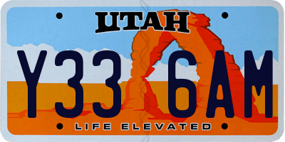 UT license plate Y336AM
