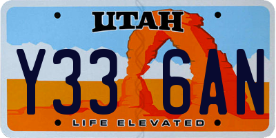 UT license plate Y336AN