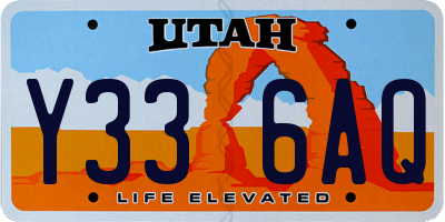 UT license plate Y336AQ