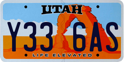 UT license plate Y336AS