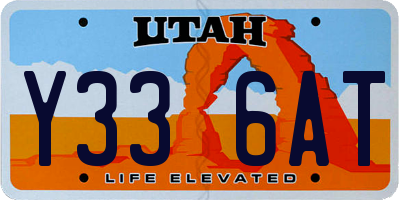 UT license plate Y336AT