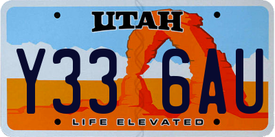 UT license plate Y336AU