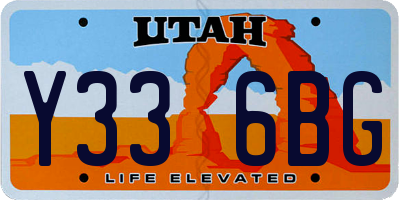 UT license plate Y336BG